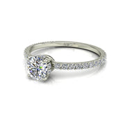 Bague diamant rond 0.75 carat or blanc Sofia